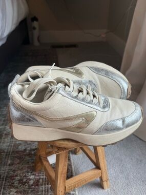 Dolce Vita silver gold cream platform sneakers - 8.5